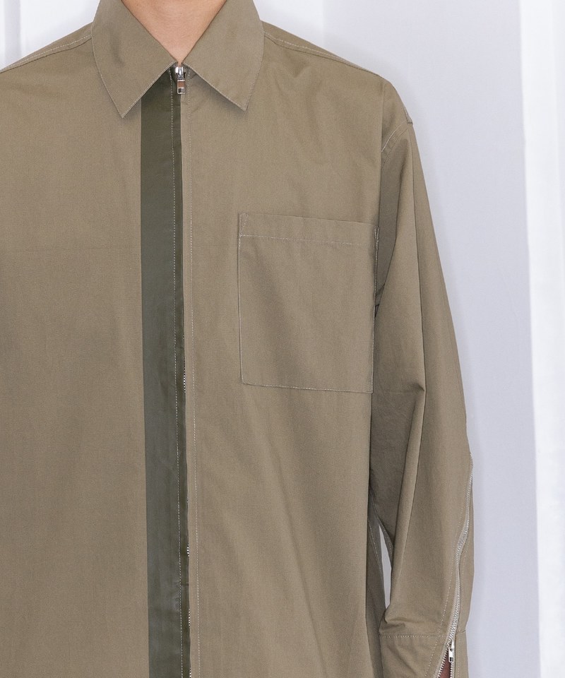 拉鍊襯衫 COTTON ZIP-UP SHIRT