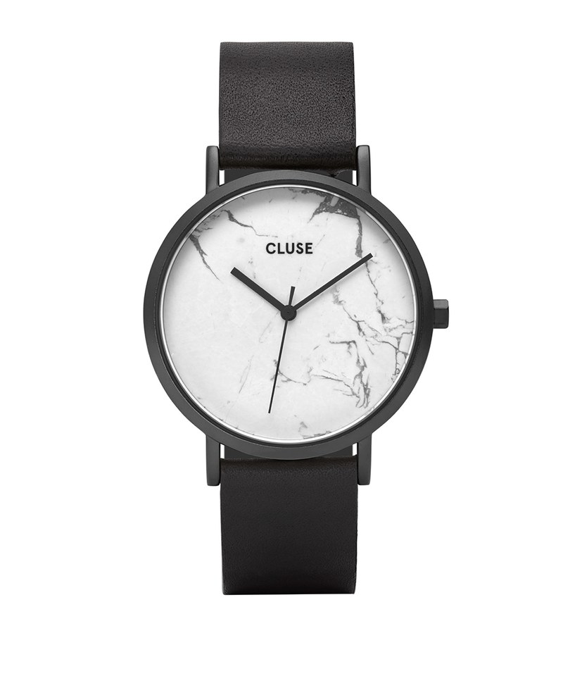 CLU9927 CL40002 大理石紋皮革腕錶 La Roche Full Black White Marble