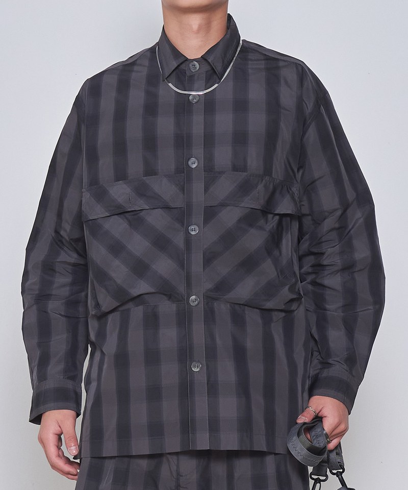 COP33162 格紋寬鬆感襯衫外套