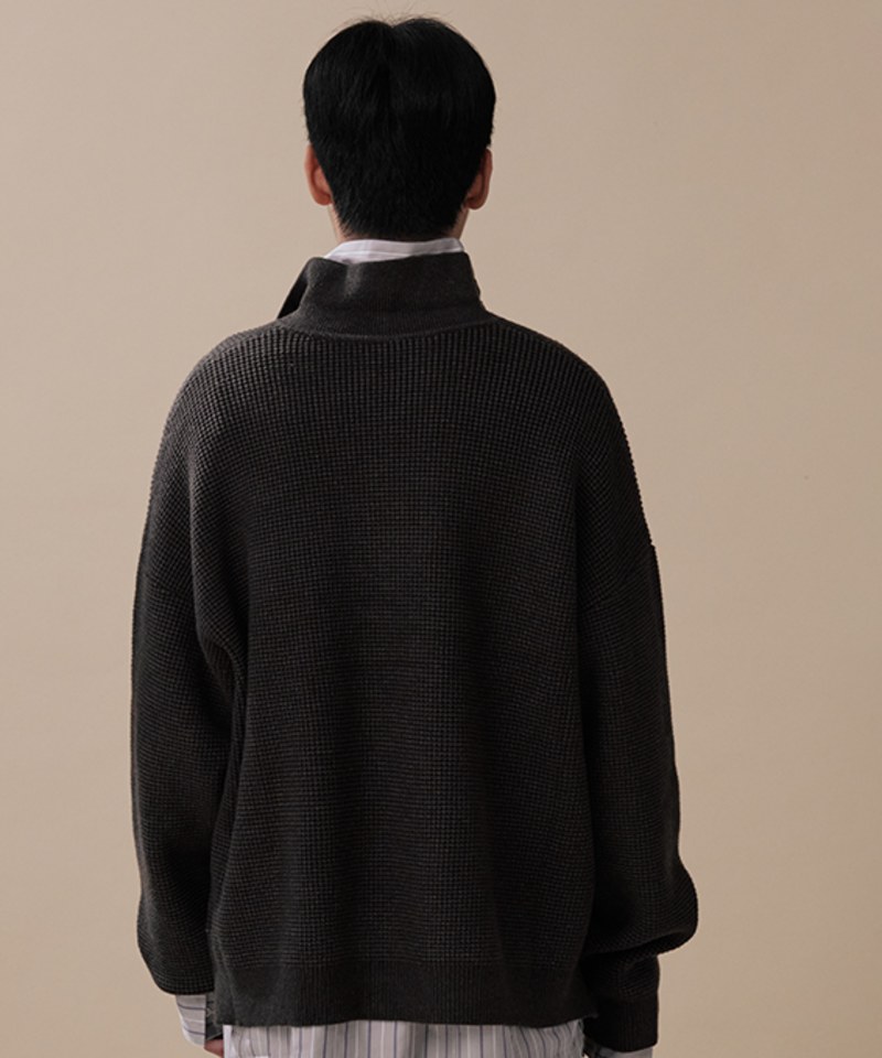mouggan X plain-me風格立體織紋針織衫
