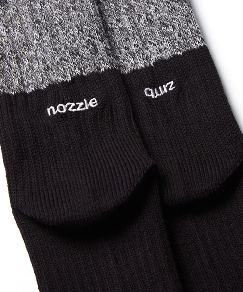 黑色 中筒襪,休閒 黑色,nozzle quiz 刺繡