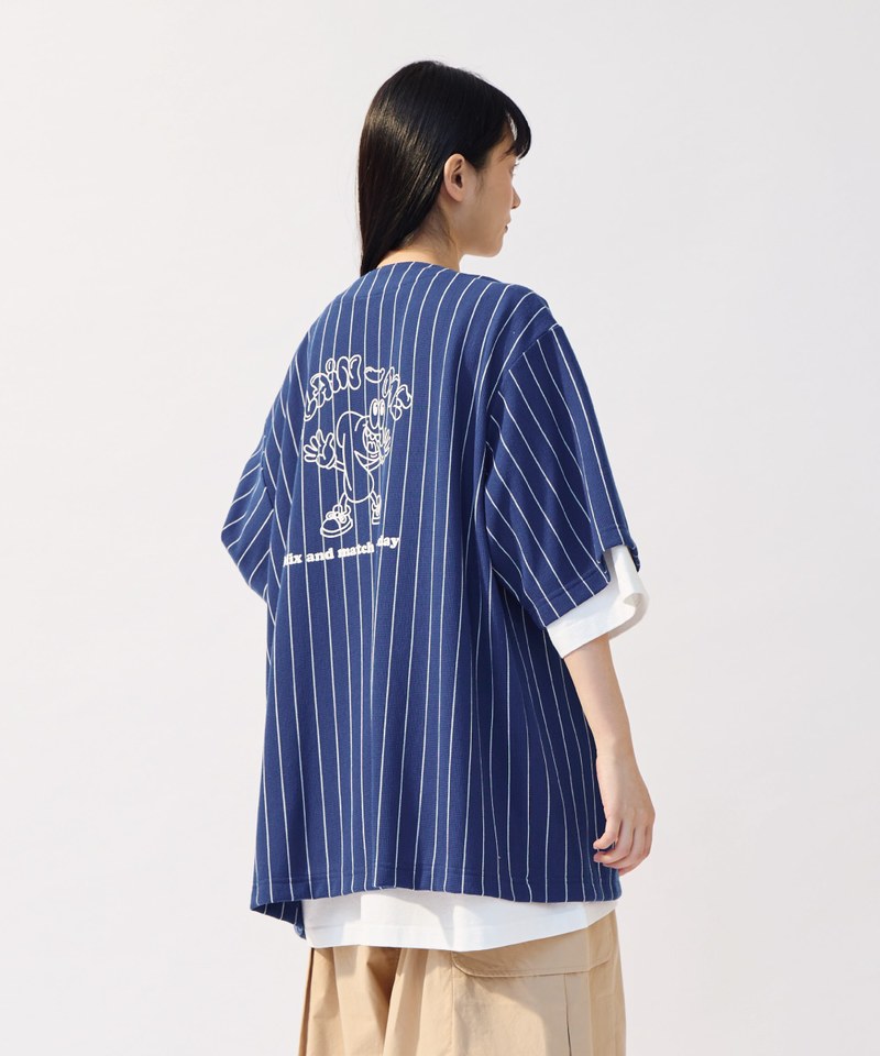 PLN0121-241 PM-LOGO條紋棒球衫