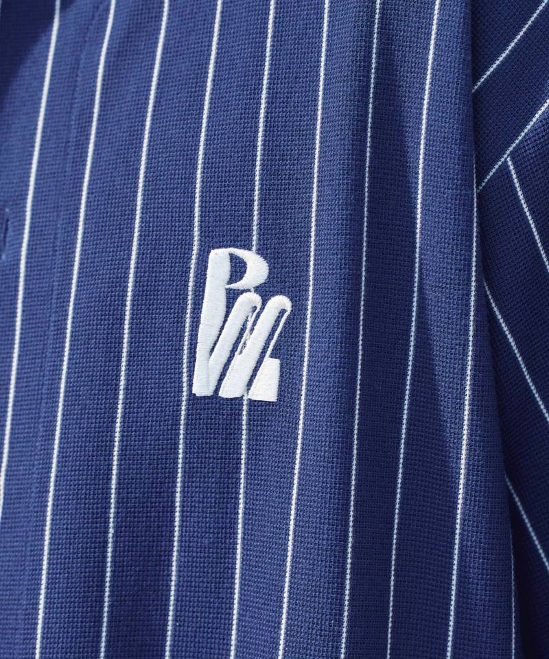 PM-LOGO條紋棒球衫