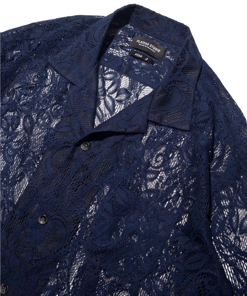 蕾絲短袖襯衫 floral lace shirt