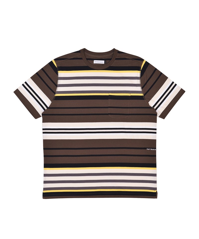 撞色條紋短TEE striped pocket t-shirt