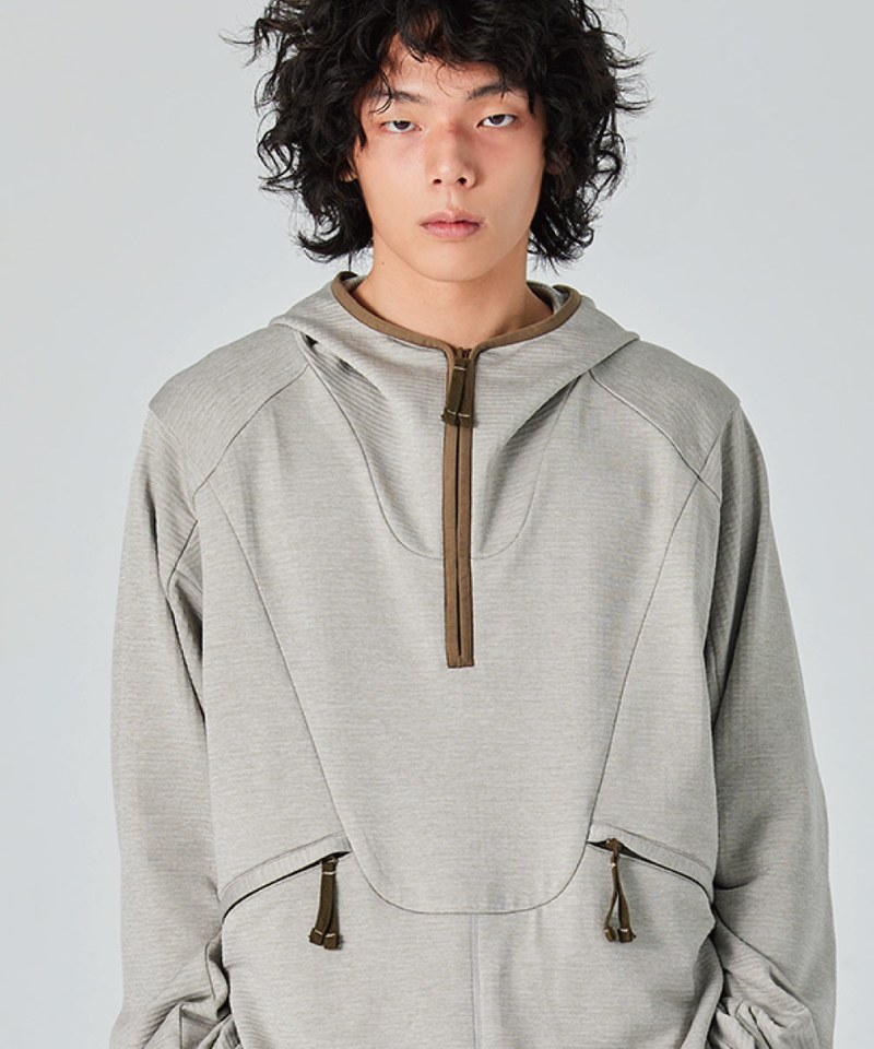 半拉鍊連帽衫 Checker Fleece Half-Zip Hoodie