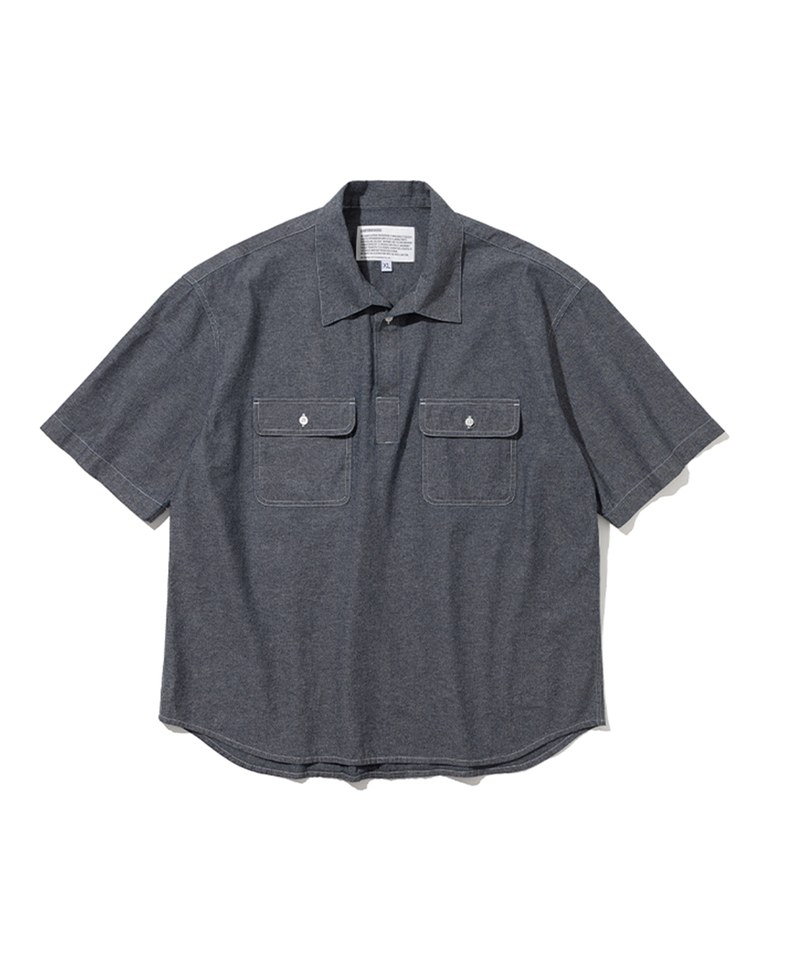 UNB0224-221 平紋短袖襯衫 chambray short shirts