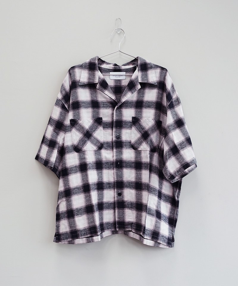 UUD0224-231 Short-sleeve ombre checked shirt US2337