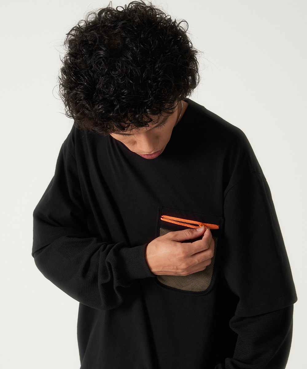 口袋Tee Double Sleeve Tee