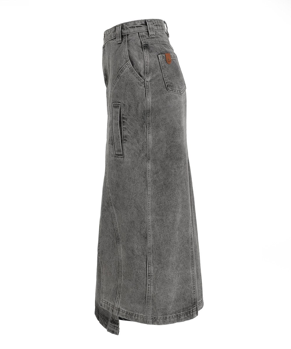 水洗不對稱牛仔裙 the reborn denim skirt