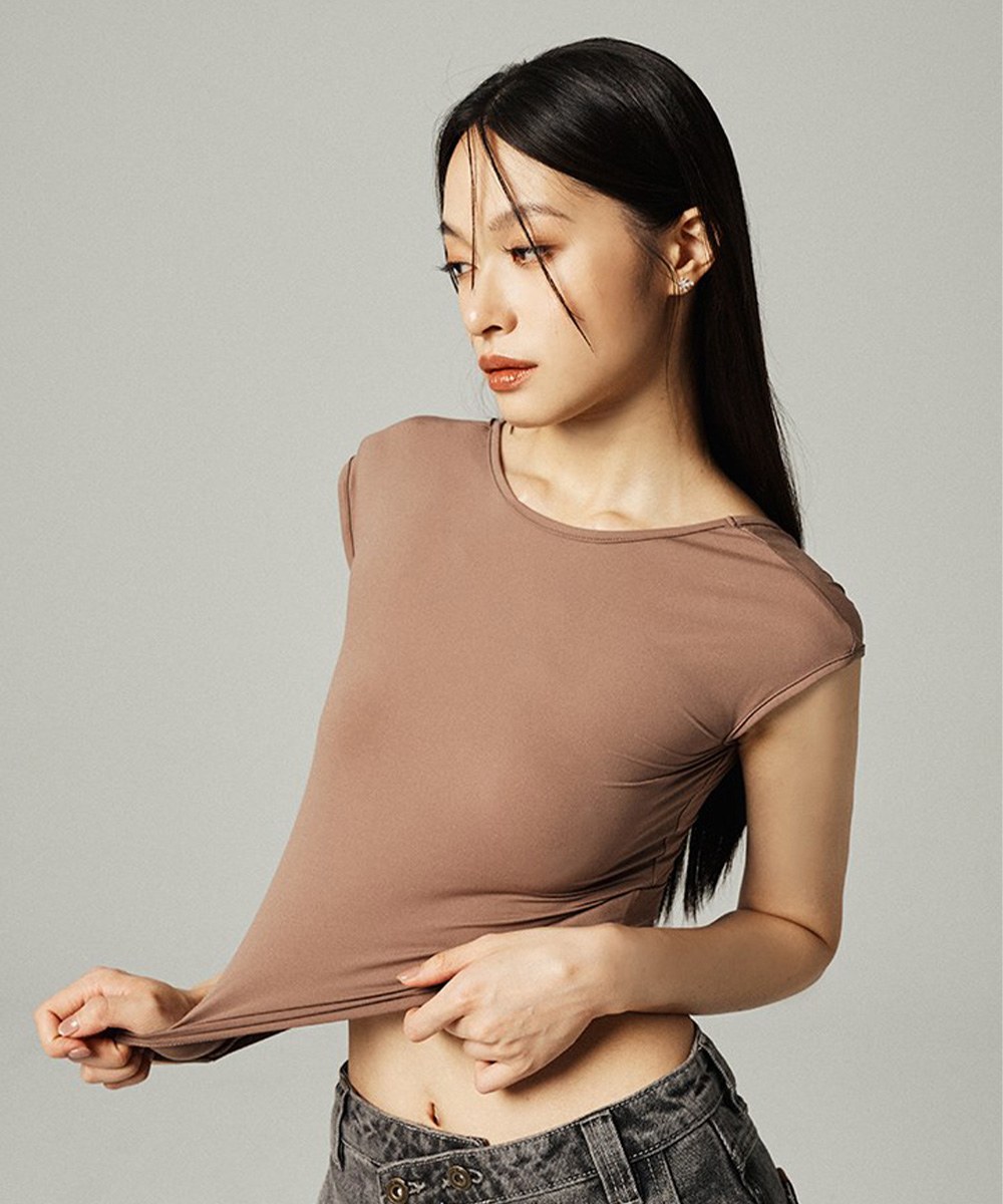 親膚彈性挖背上衣 stretch elastic top