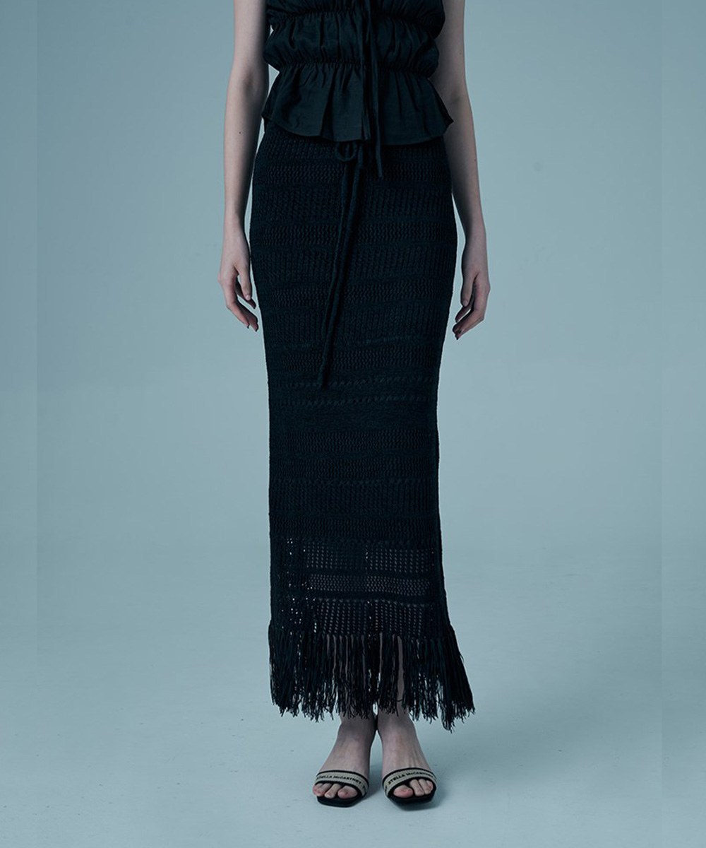 針織流蘇半身裙 contexture tassel skirt