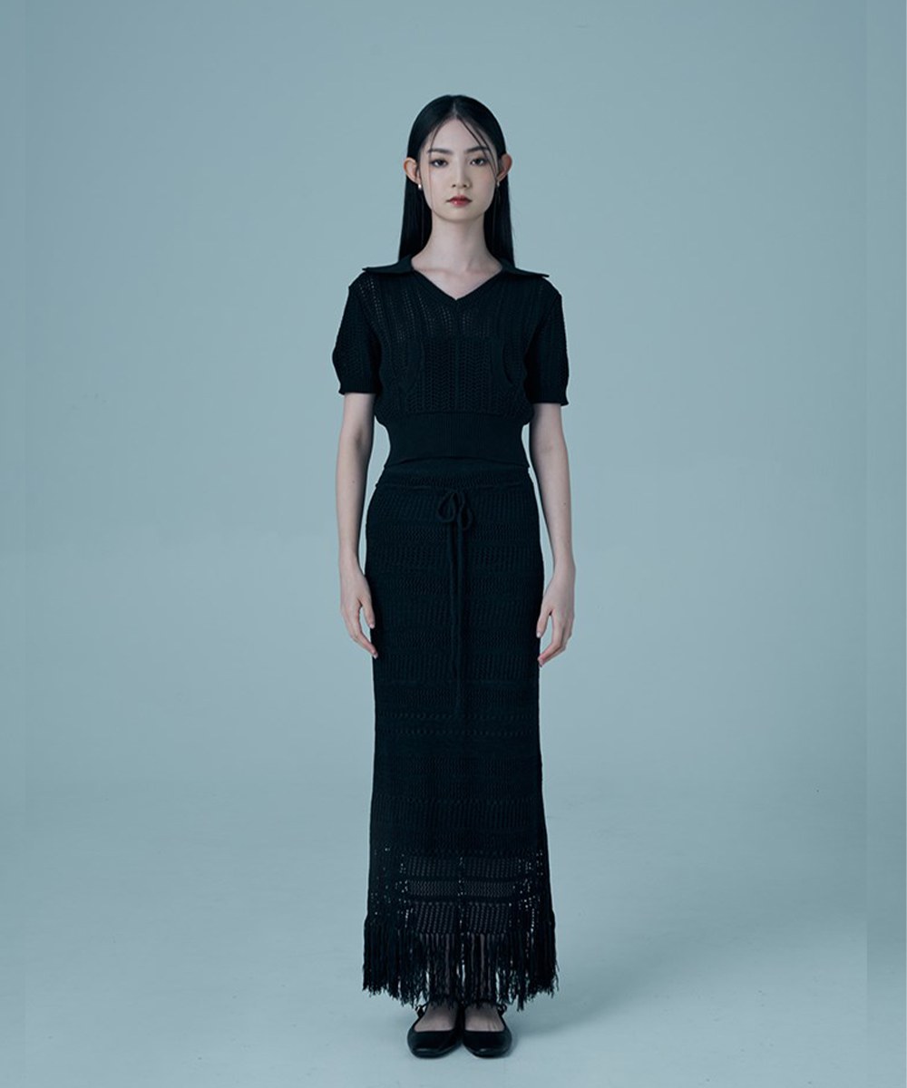 針織流蘇半身裙 contexture tassel skirt