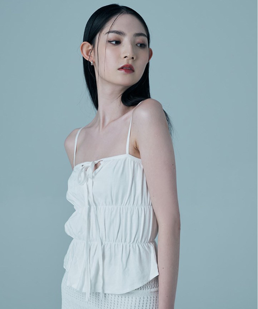 分層式亞麻吊帶背心 tiered linen camisole top