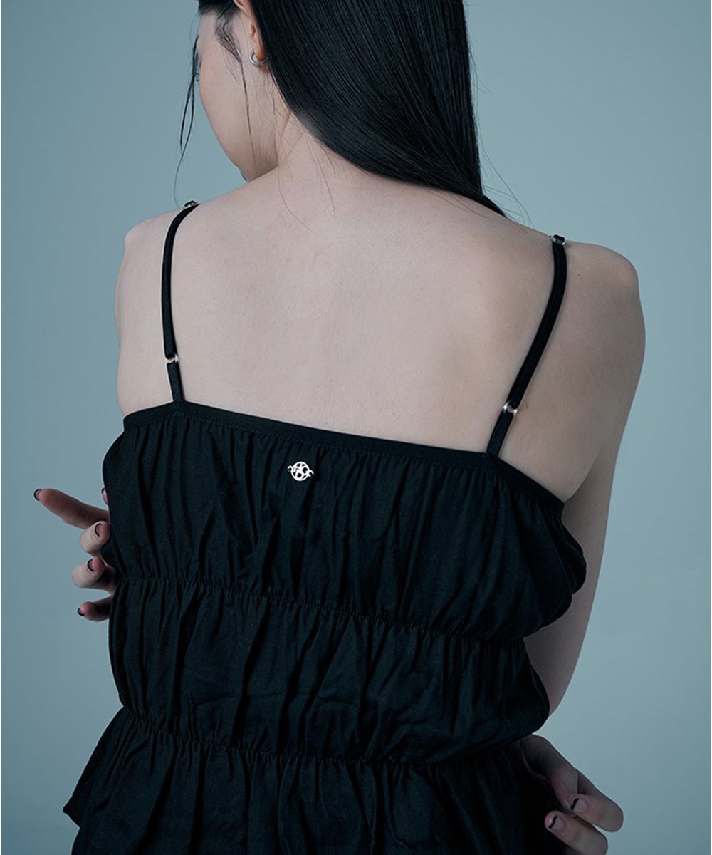 分層式亞麻吊帶背心 tiered linen camisole top