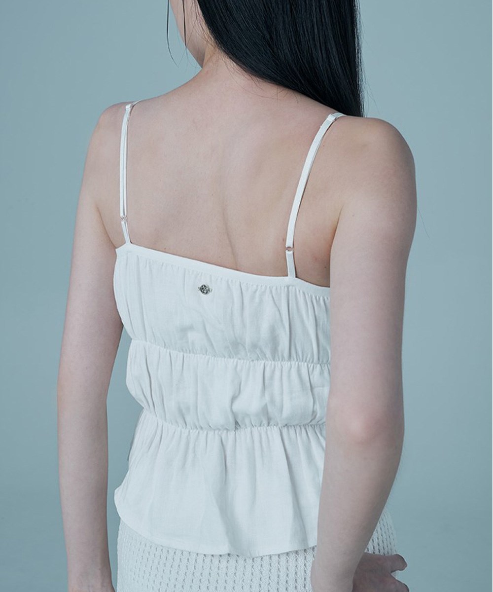 分層式亞麻吊帶背心 tiered linen camisole top