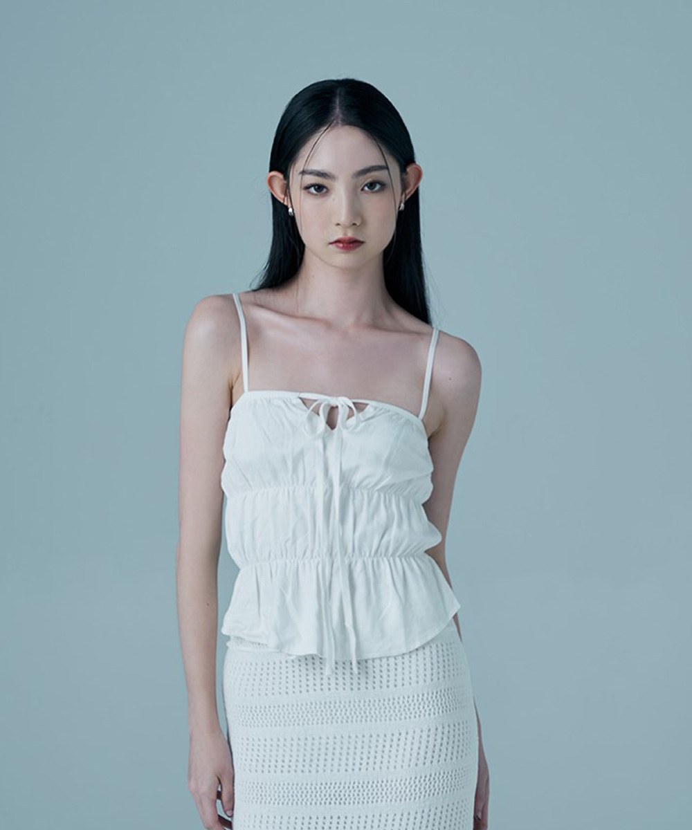 分層式亞麻吊帶背心 tiered linen camisole top