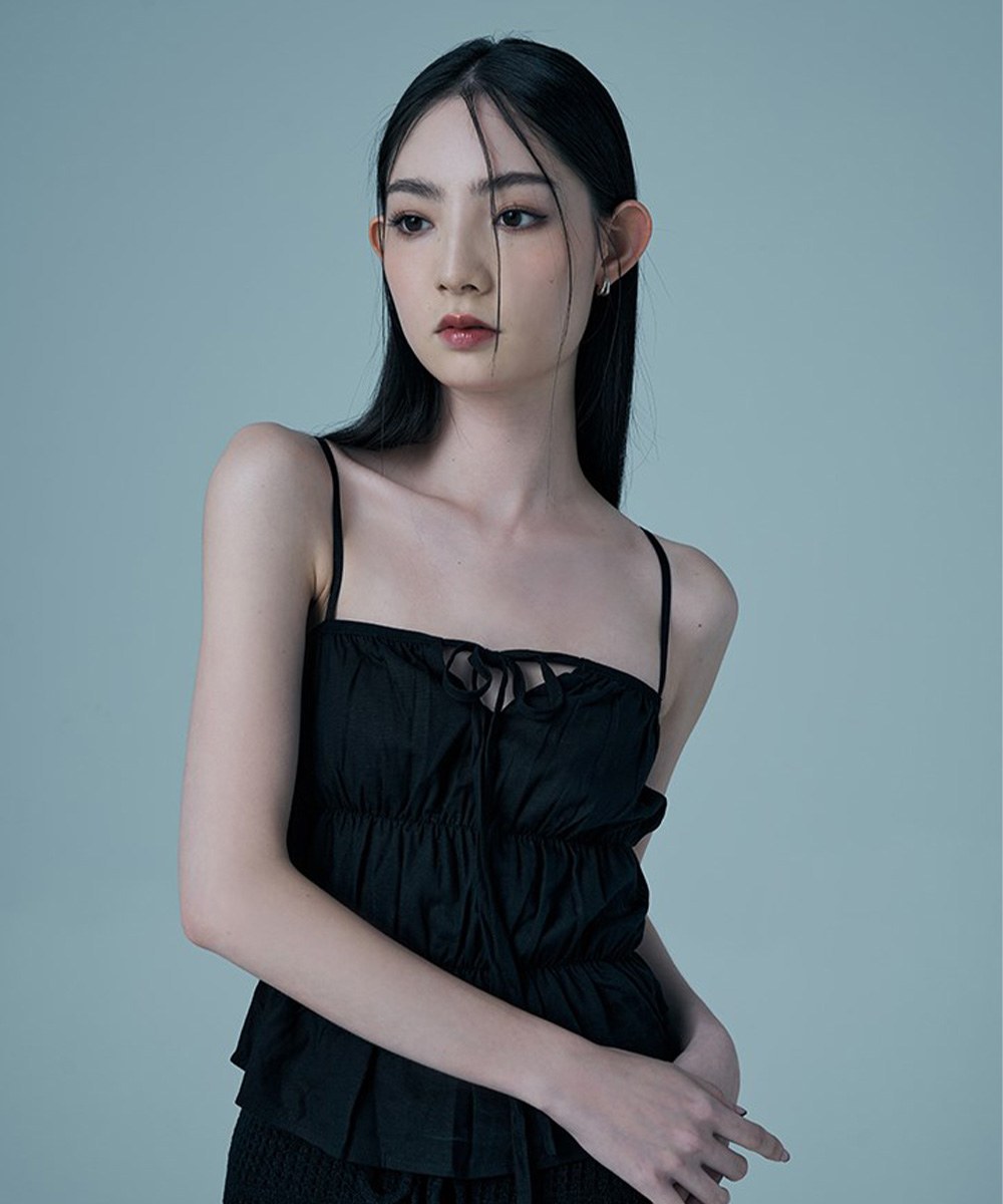 分層式亞麻吊帶背心 tiered linen camisole top