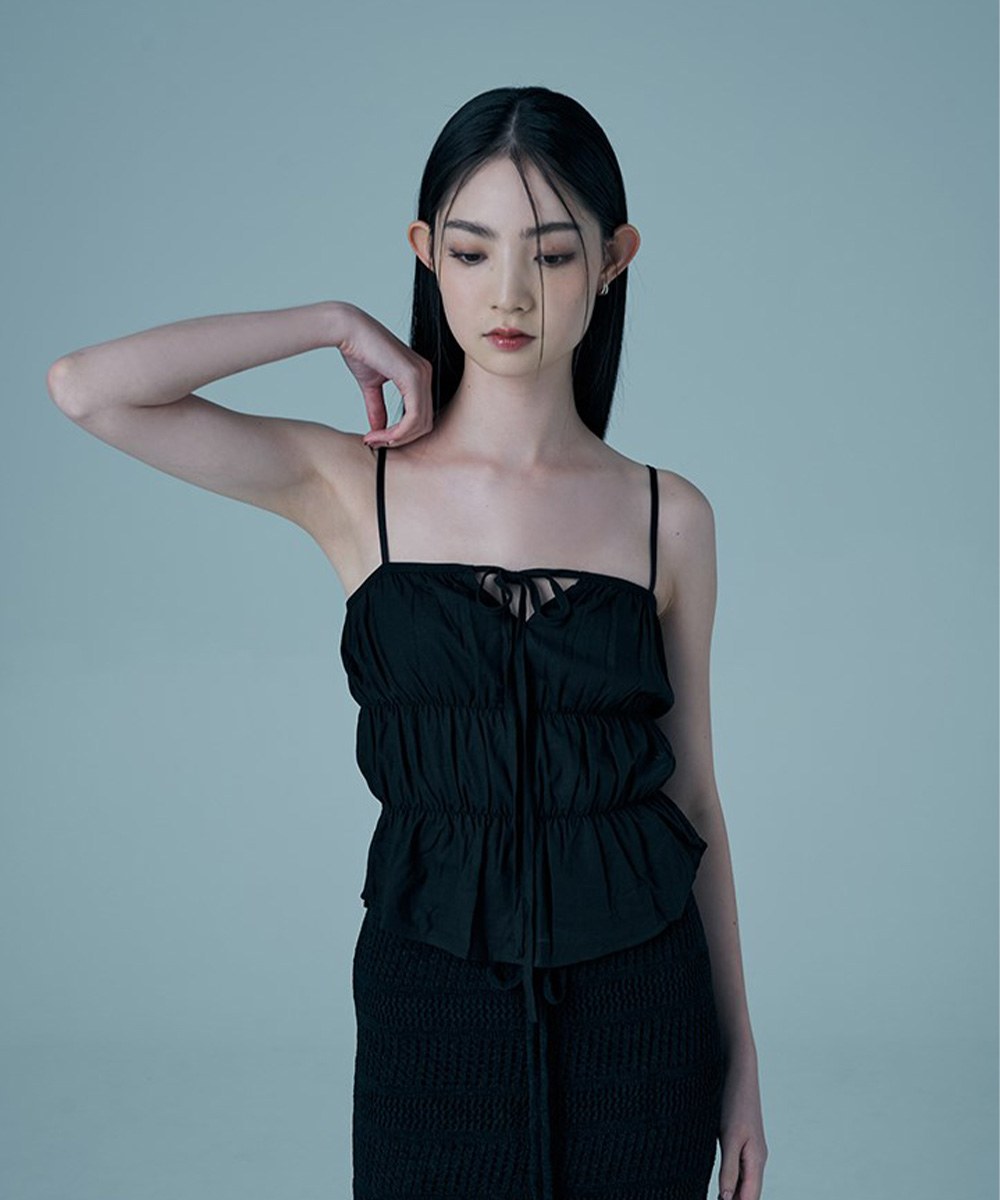 分層式亞麻吊帶背心 tiered linen camisole top