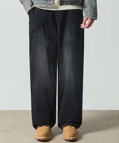 水洗休閒長褲 ESSENTIAL FADE WASHING FATIGUE PANTS