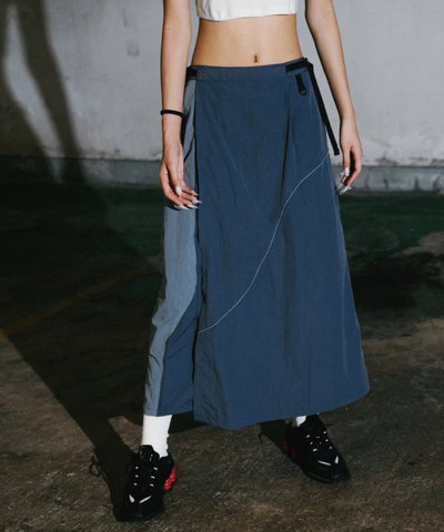 不對稱剪裁長裙 Slash Technical Wrap Skirts