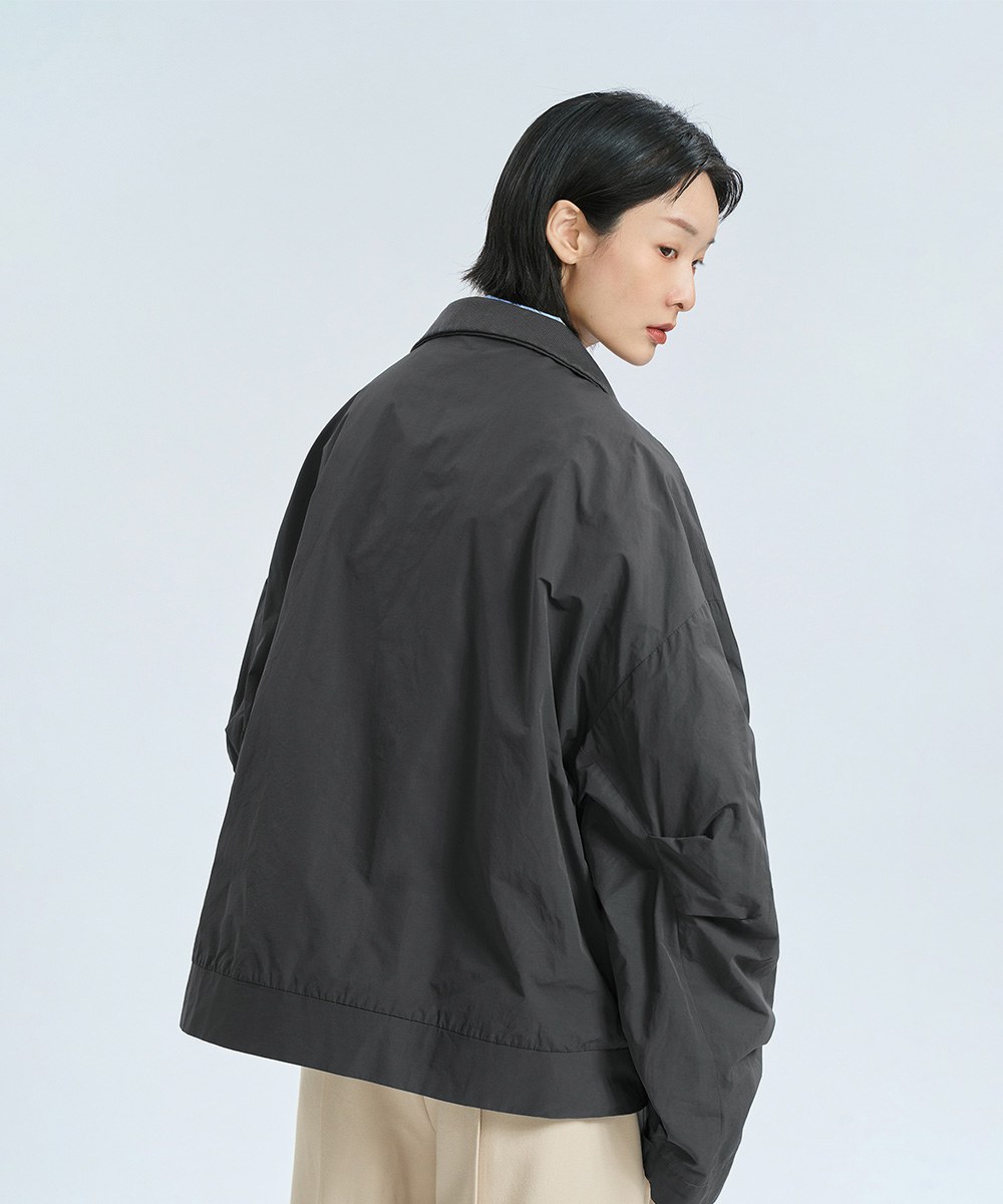 立領外套 Geometric Cutting Hi-Collar Jacket