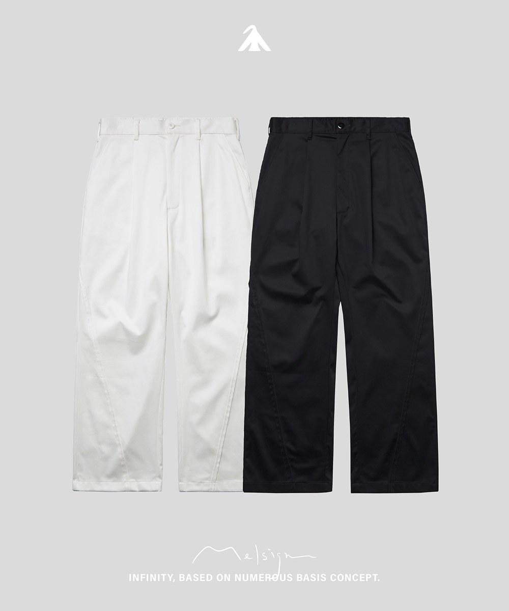 MELSIGN 斜向剪裁寬鬆直筒褲 Twisted Concept Trousers