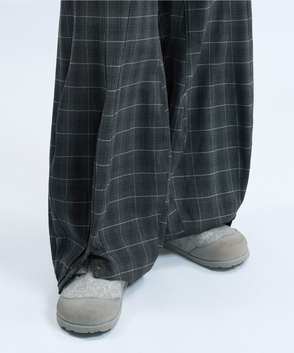 格紋長褲 Sep. Special Cutting Plaid Trousers