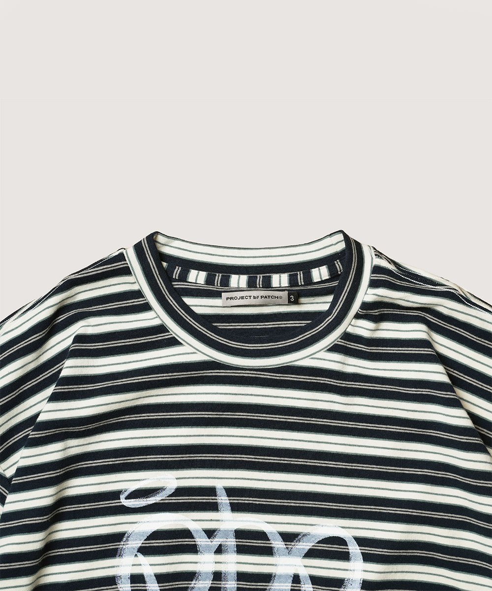 塗鴉條紋短Ｔ LOOSE STRIPED TEE