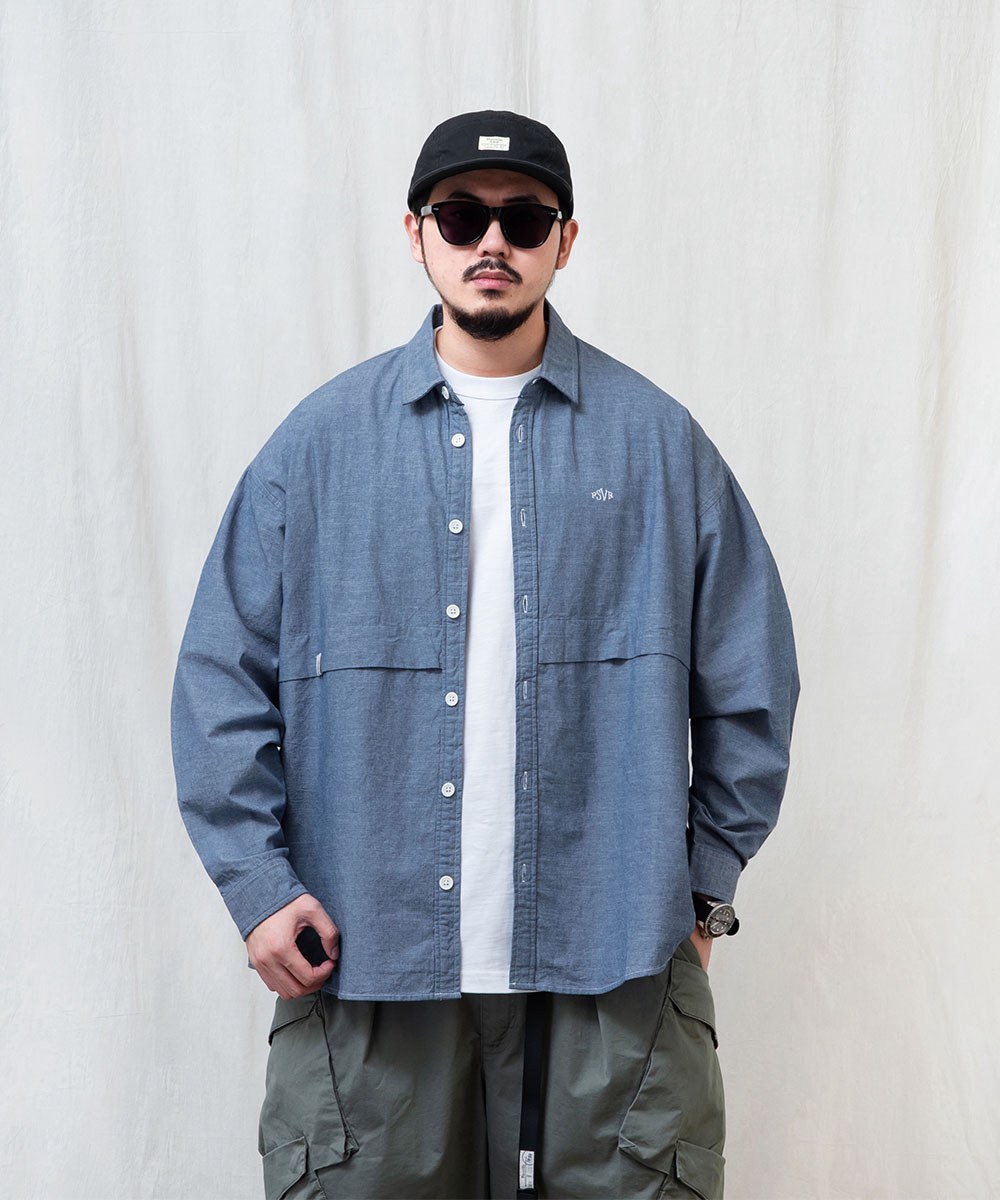 寬版長袖襯衫 BRAND LOGO LONG-SLEEVE SHIRTS