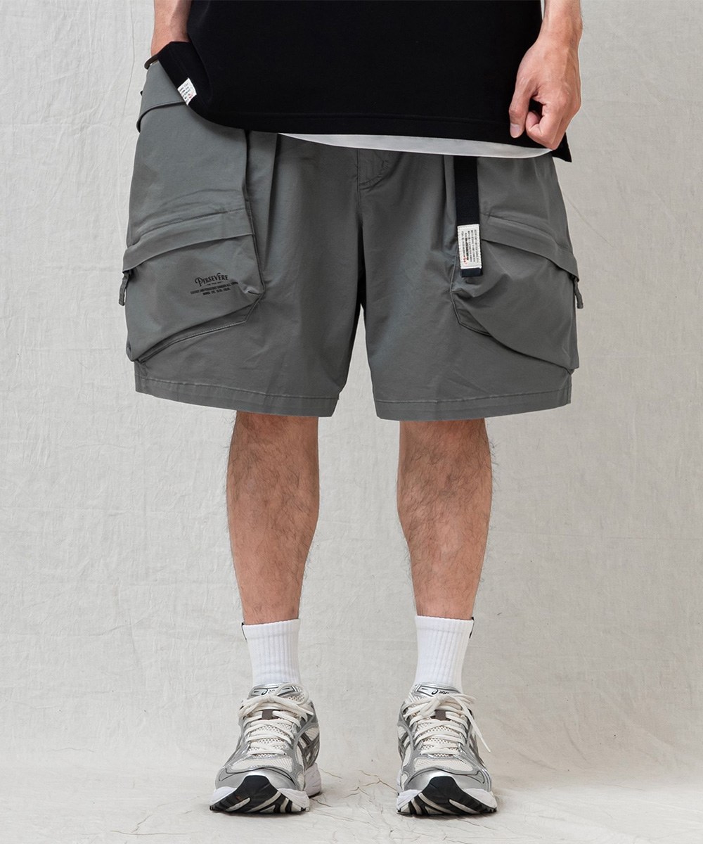 立體口袋軍短褲 WASHED MULTI-POCKET CARGO SHORTS