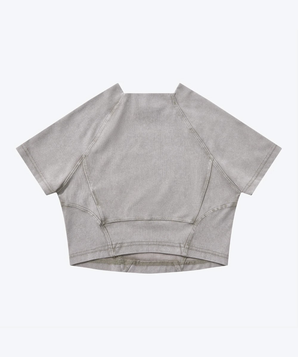 微高領上衣 Washed Cropped Top