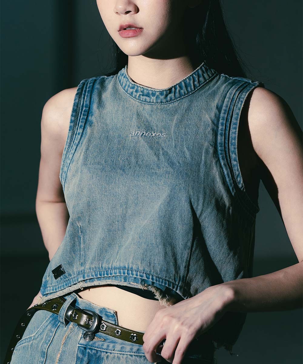 牛仔背心 Halter Denim Top