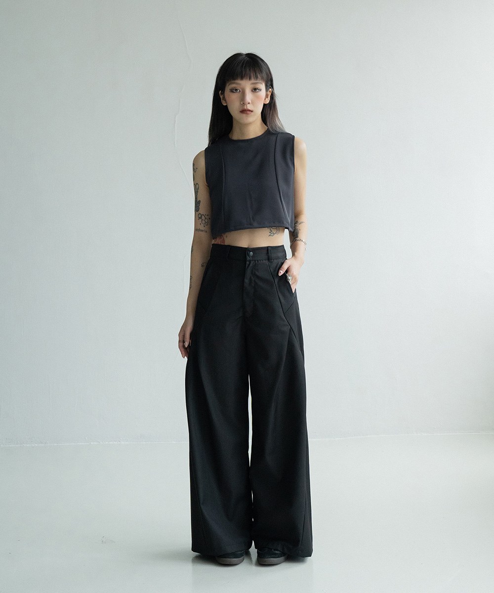 休閒西裝寬褲 Loose BootCut Pleated Trousers