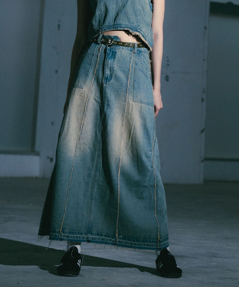 牛仔長裙 Damage Denim Full Skirts