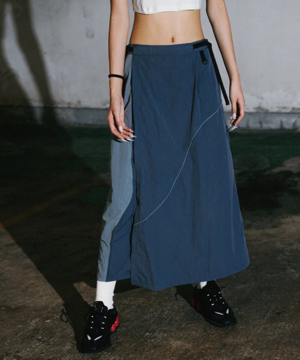 不對稱剪裁長裙 Slash Technical Wrap Skirts