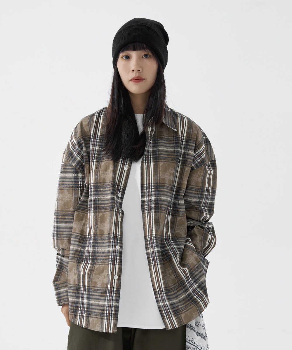 格紋印花襯衫 Printed Checkered Shirt