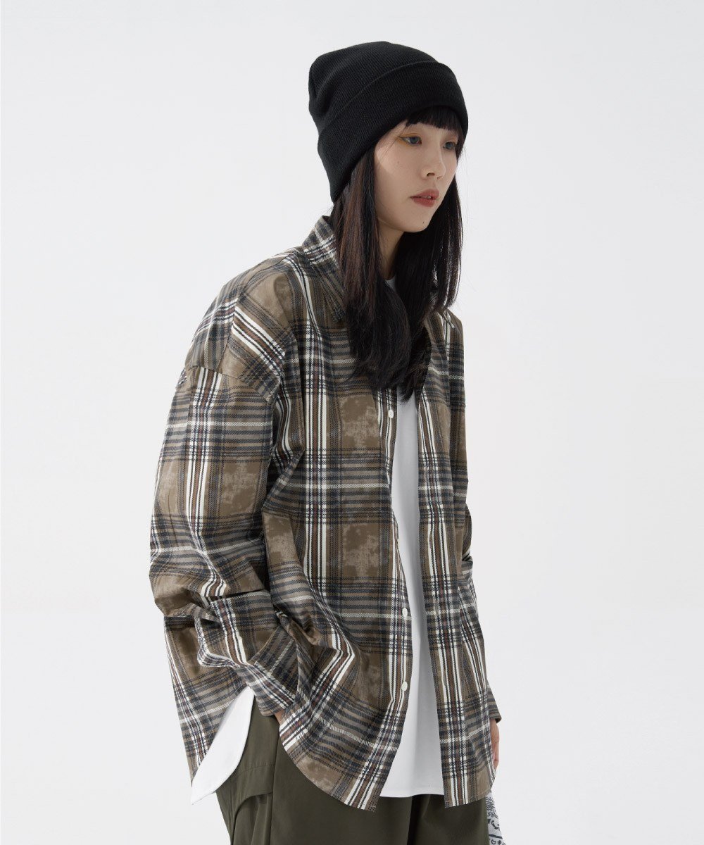 格紋印花襯衫 Printed Checkered Shirt