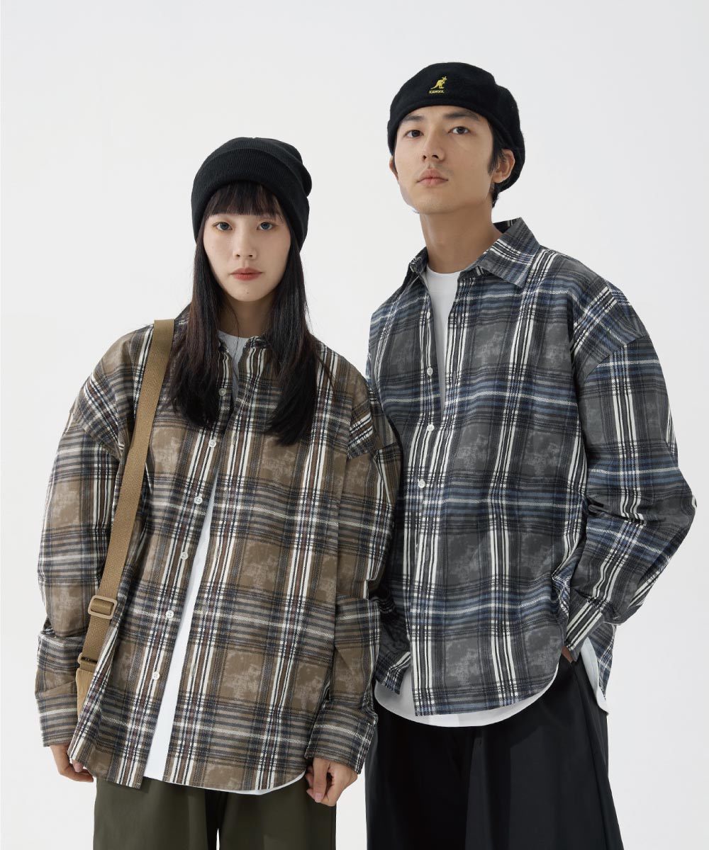 格紋印花襯衫 Printed Checkered Shirt