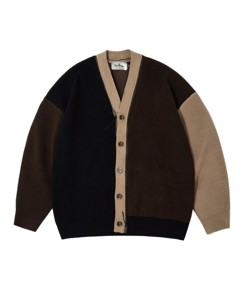 開襟針織外套 Block Knit Cardigan