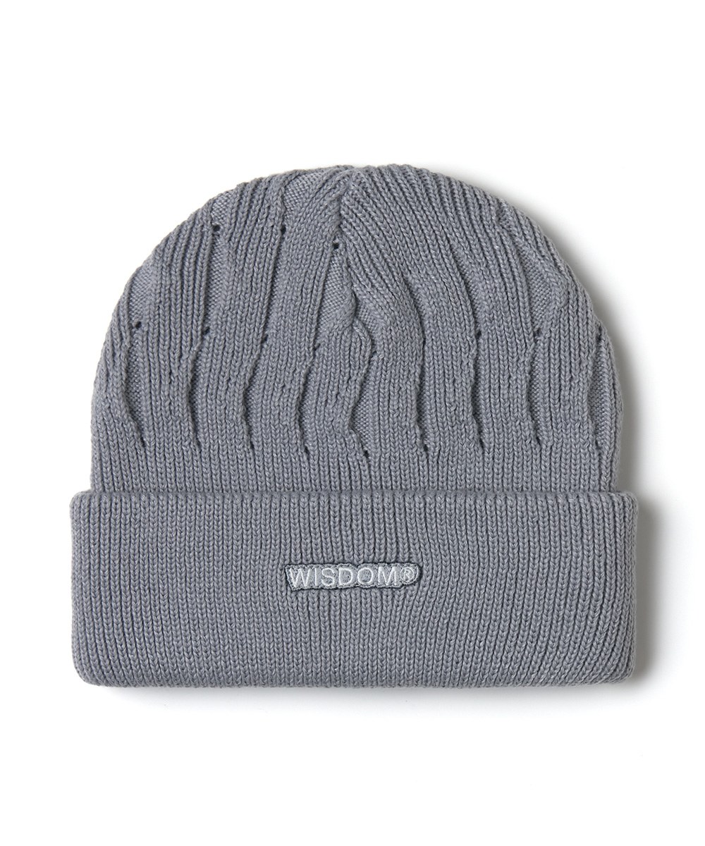 可翻折短毛帽 WISDOM LOGO BEANIE