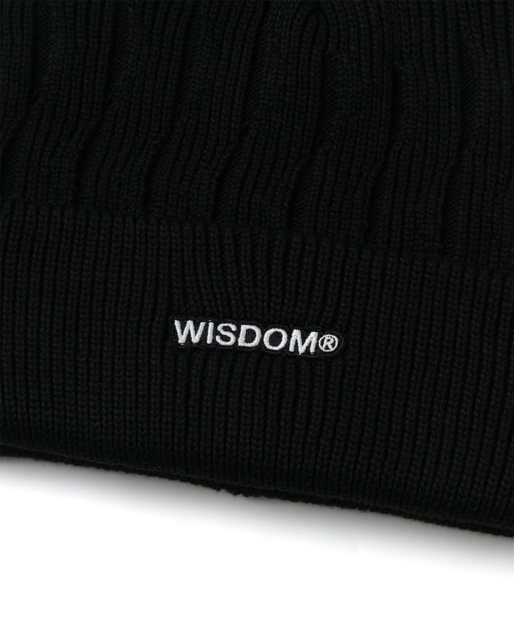 可翻折短毛帽 WISDOM LOGO BEANIE