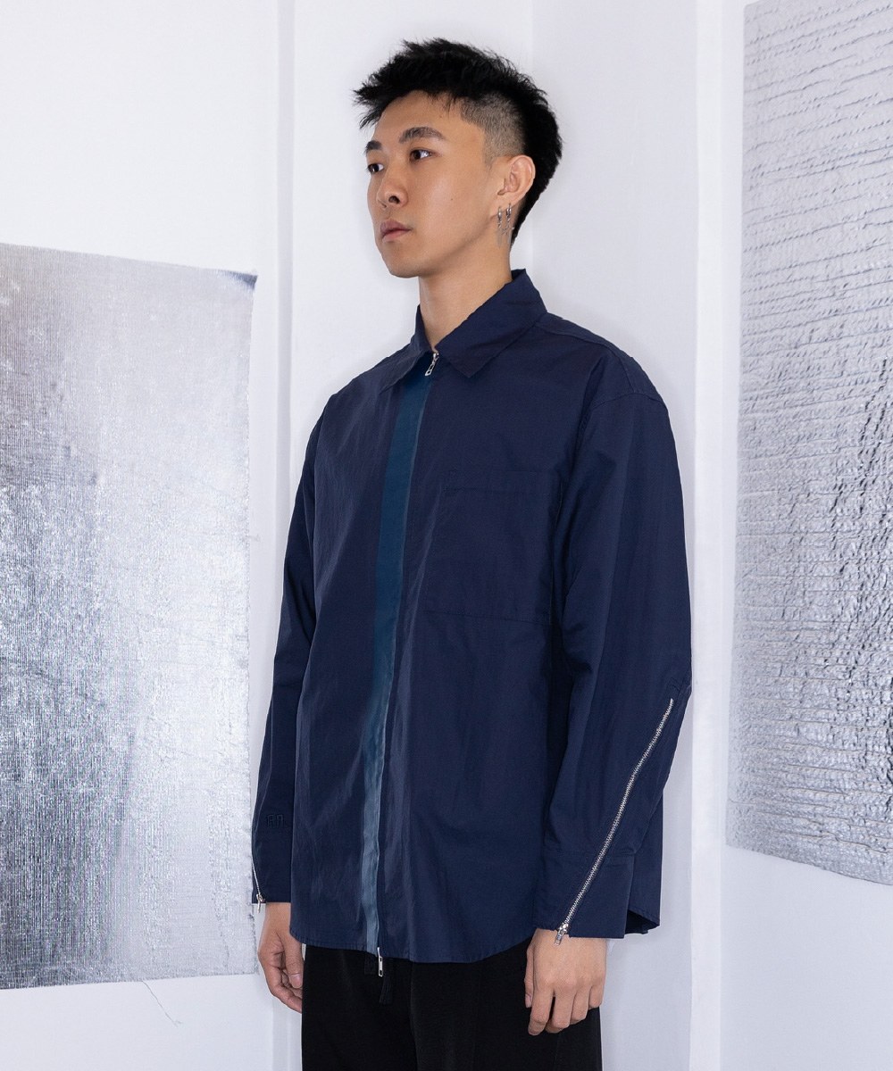 拉鍊襯衫 COTTON ZIP-UP SHIRT