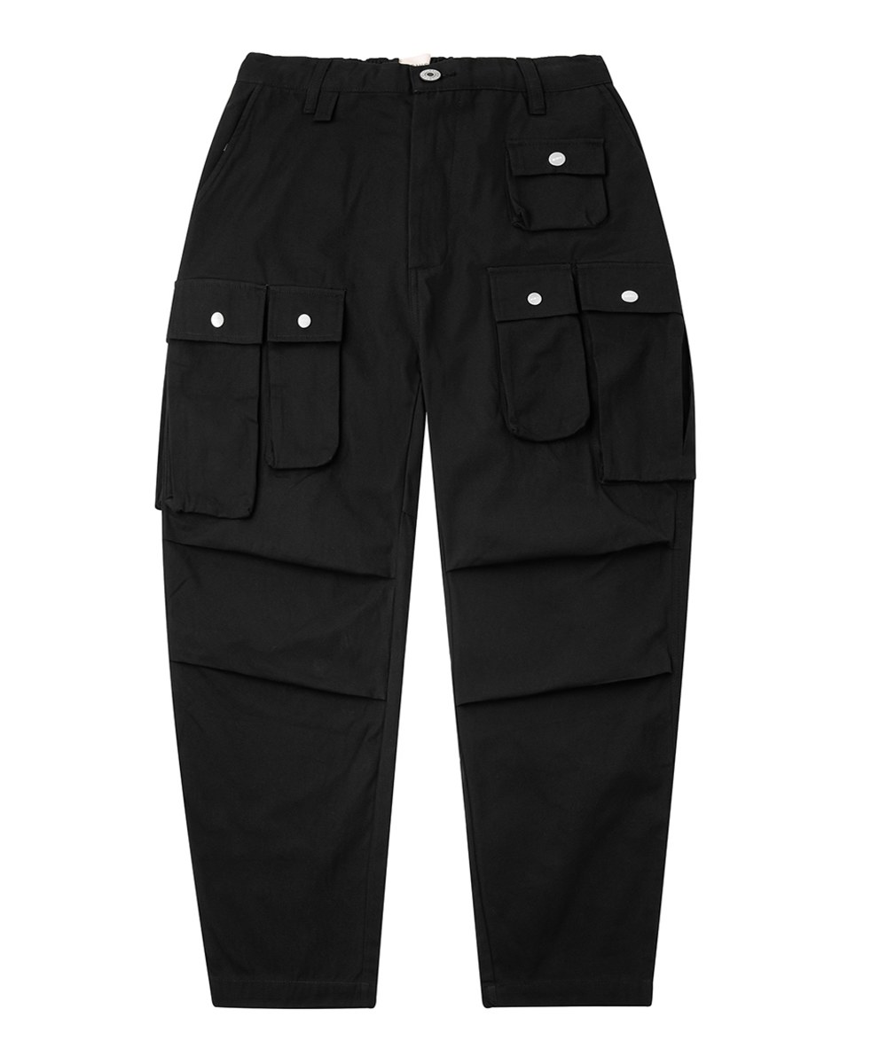  多口袋技師帆布工作褲 ENGINEER CANVAS PANTS - BLACK-XL