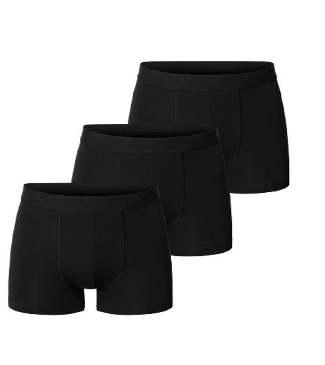  舒適有機棉男用內褲三件組 3-Pack Boxer Brief - Black-XL