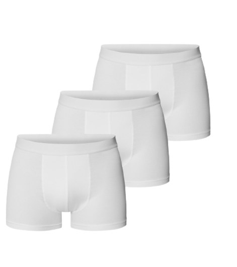  舒適有機棉男用內褲三件組 3-Pack Boxer Brief - White-XL