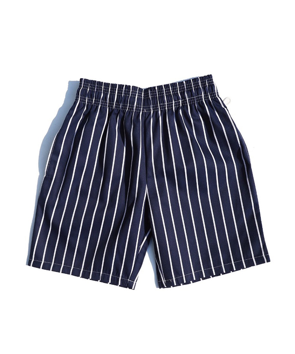  Chef Short Pants 寬鬆廚師短褲 - Navy Stripe-XL