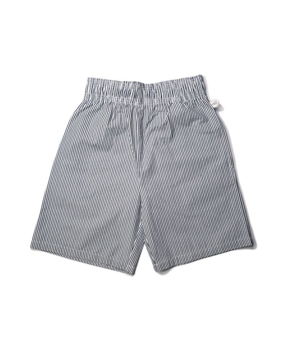  Chef Short Pants 寬鬆廚師短褲 - Navy Seersucker Stripe-XL
