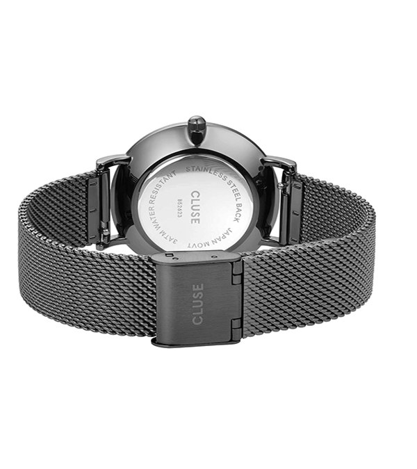 CL30067 簡約面盤深銀灰框不鏽鋼腕錶 Minuit Mesh Full