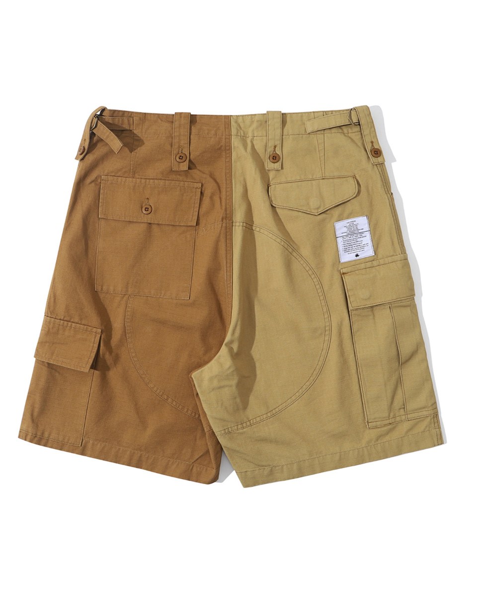  不對稱多口袋短褲 R51 Shorts - Mad Olive-L